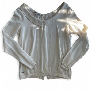 Cream Lacoste Long Sleeve Top